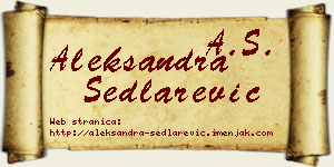 Aleksandra Sedlarević vizit kartica